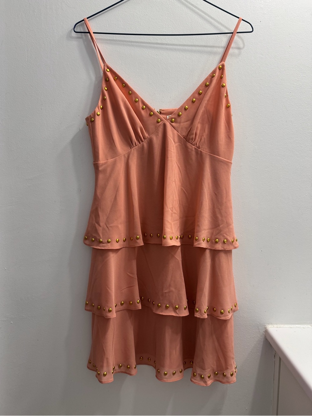 MICHAEL Michael Kors Peach Tiered Studded Mini Dress